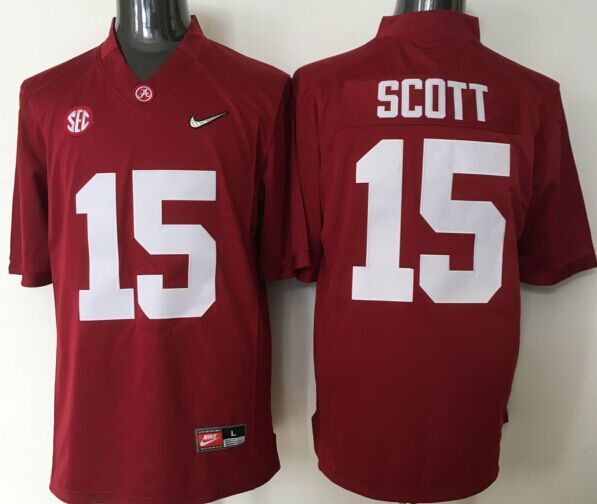 NCAA Youth Alabama Crimson Tide #15 Scott red jerseys->youth ncaa jersey->Youth Jersey